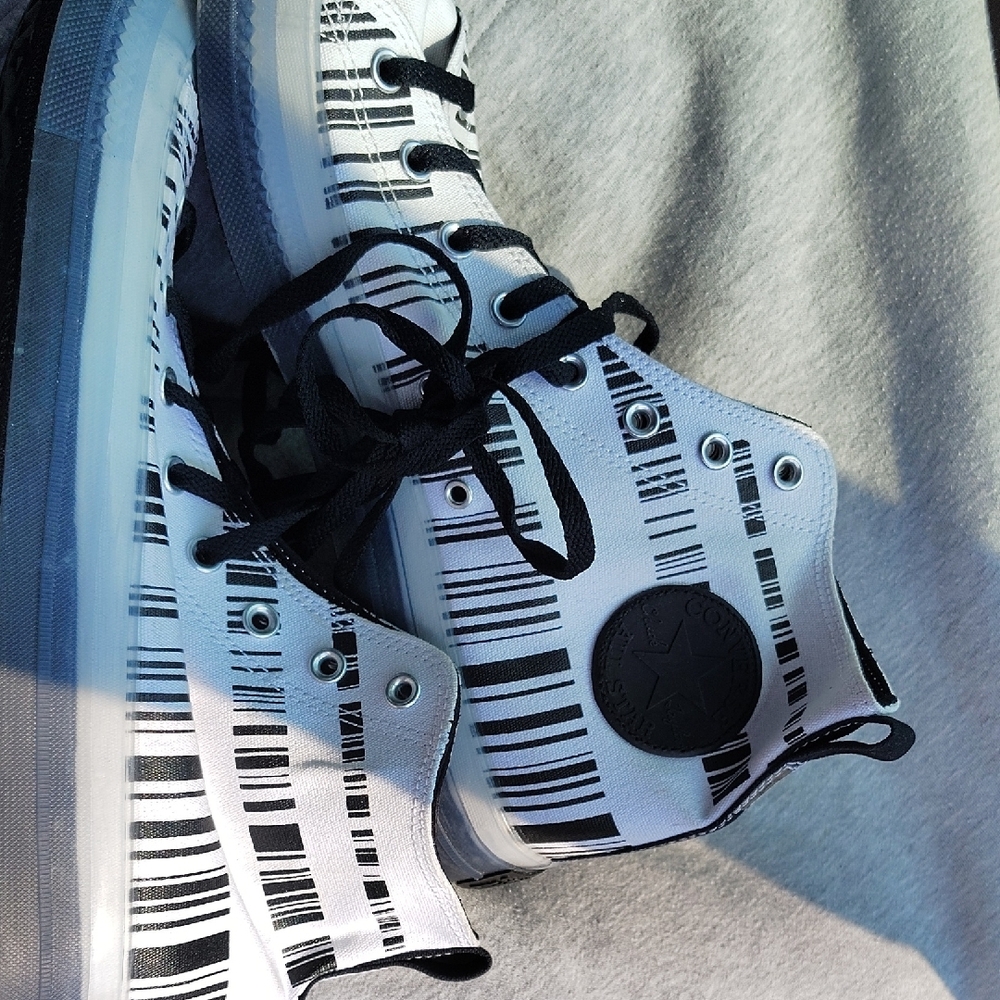 Kids Black and White High-Top Sneakers